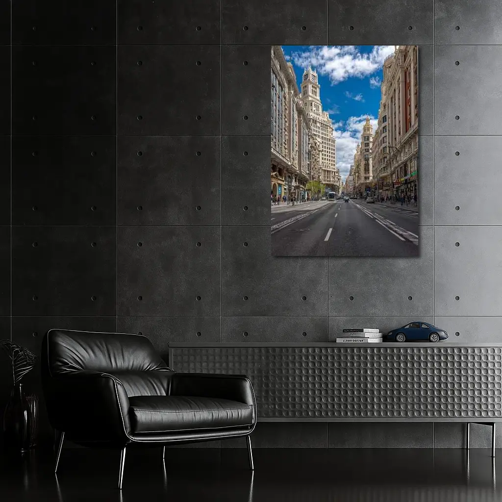 Gran Via Madrid Street Blue Sky – Wall Art