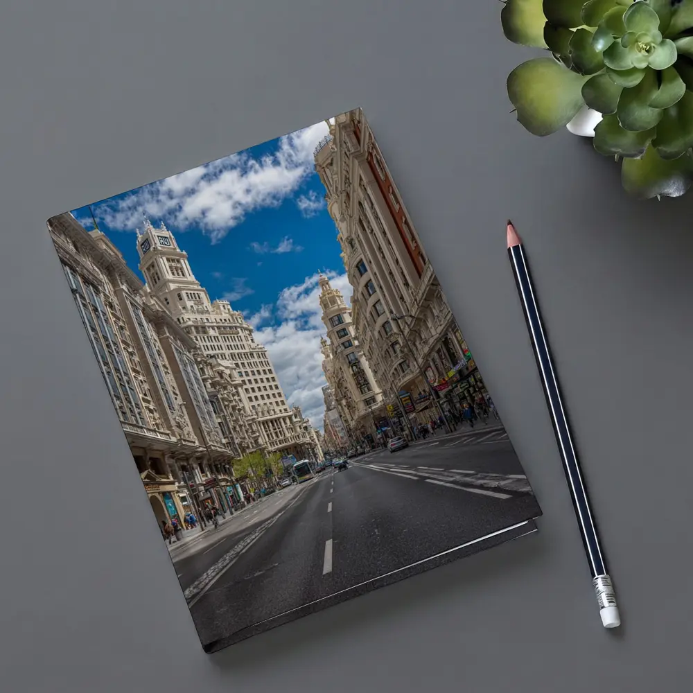 Gran Via Madrid Street Blue Sky – Notebooks