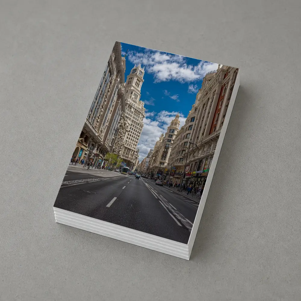Gran Via Madrid Street Blue Sky – Postcards