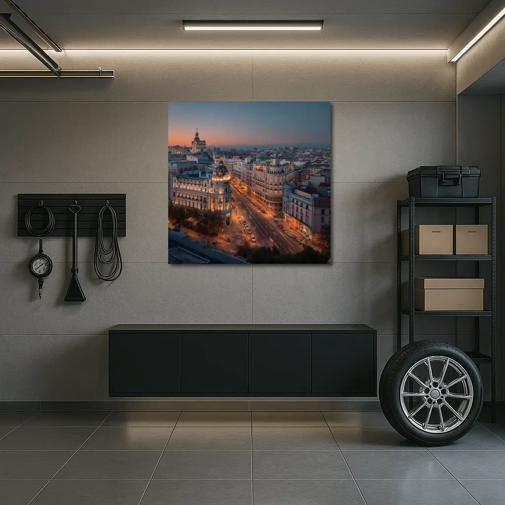 Madrid Gran Via Skyline At Dusk – Wall Art