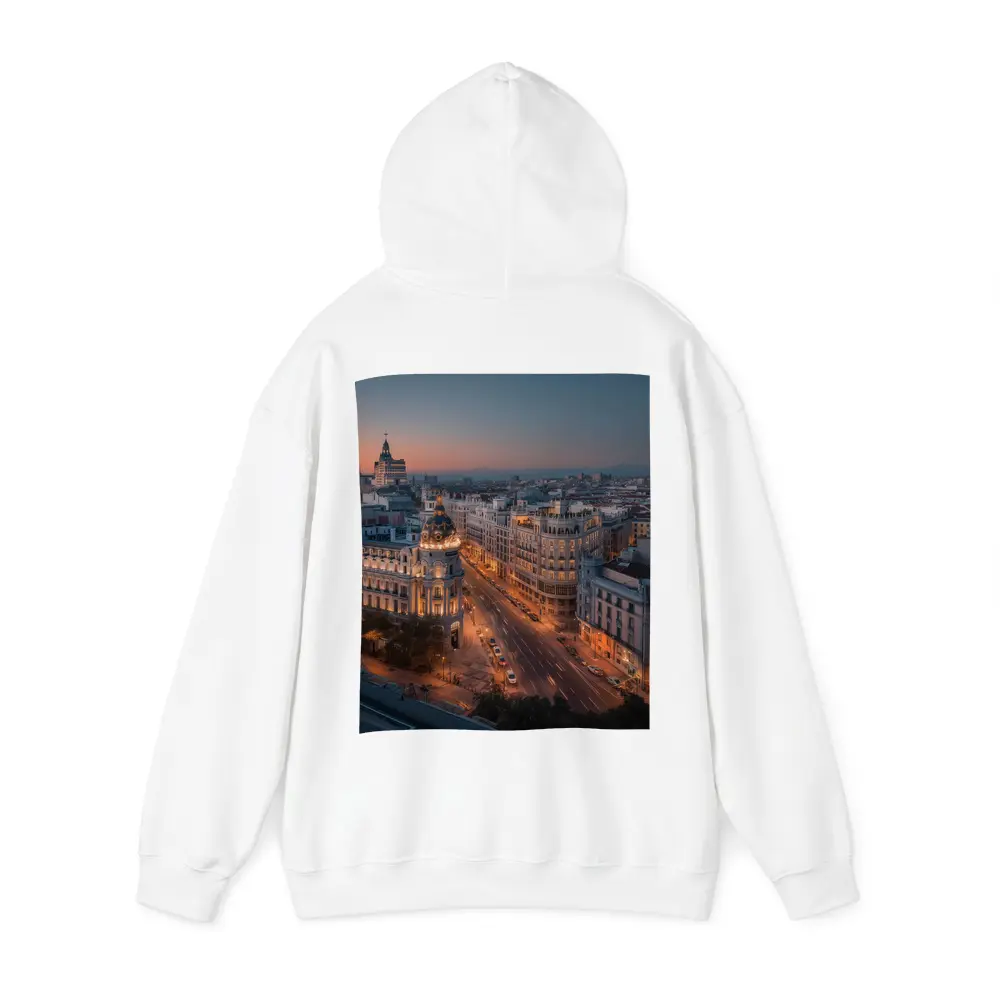 Madrid Gran Via Skyline At Dusk – Hoodies