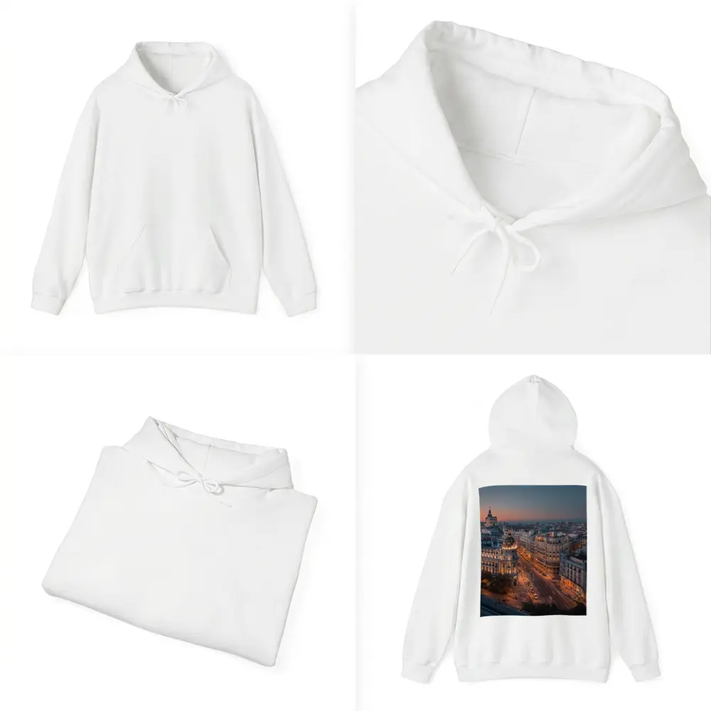 Madrid Gran Via Skyline At Dusk – Hoodies