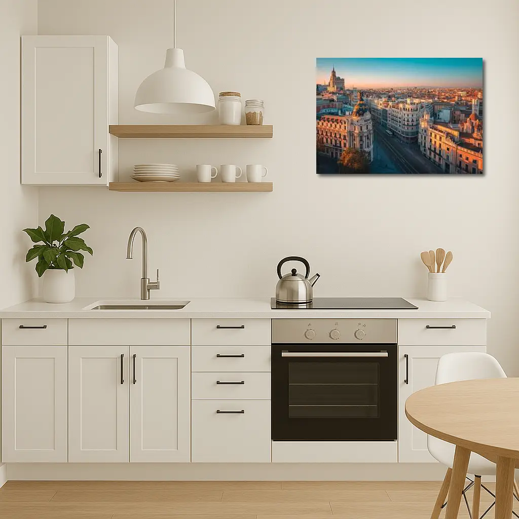 Madrid Gran Via Skyline at Golden Sunset – Wall Art