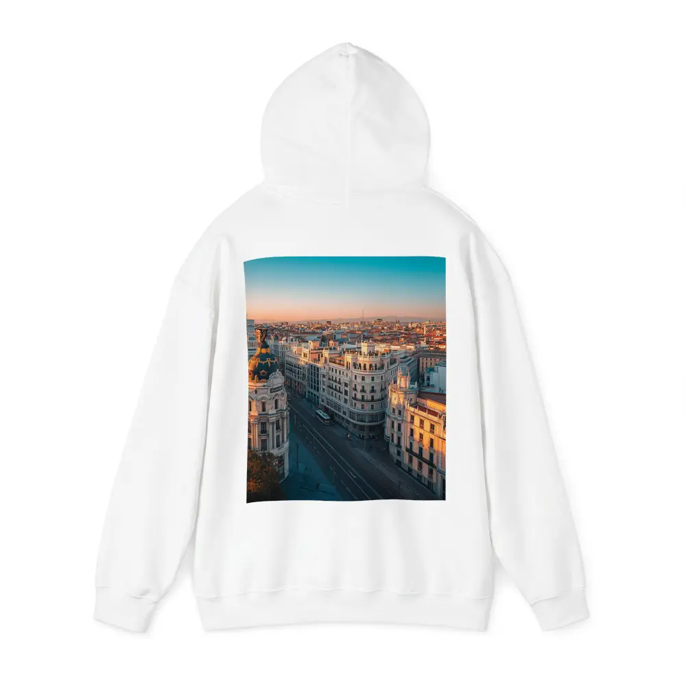 Madrid Gran Via Skyline at Golden Sunset – Hoodies