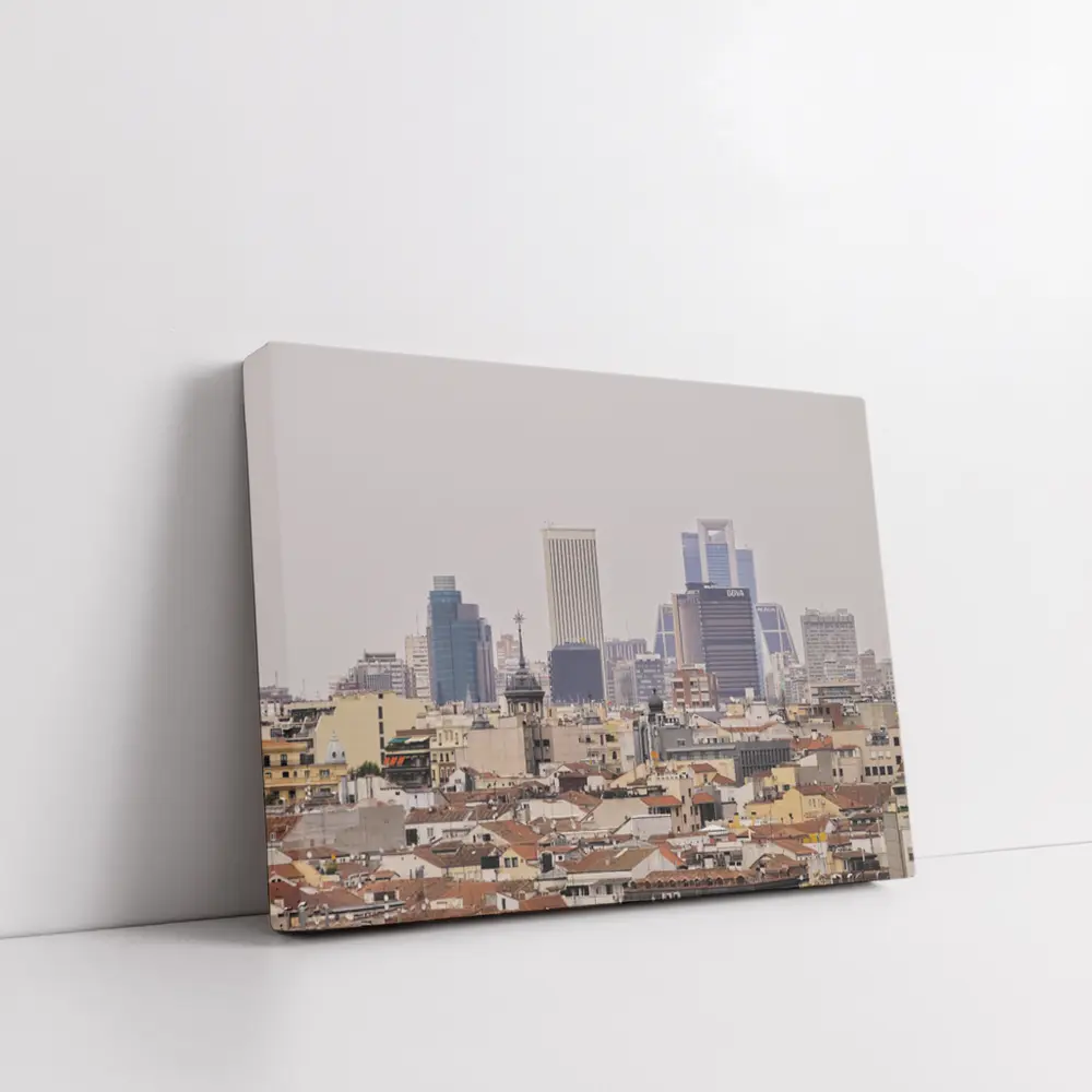 Madrid Skyline City View Hazy Day – Wall Art