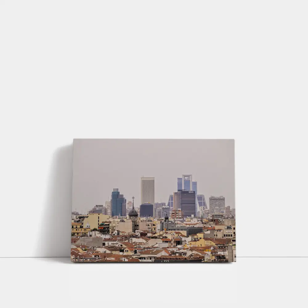 Madrid Skyline City View Hazy Day – Wall Art