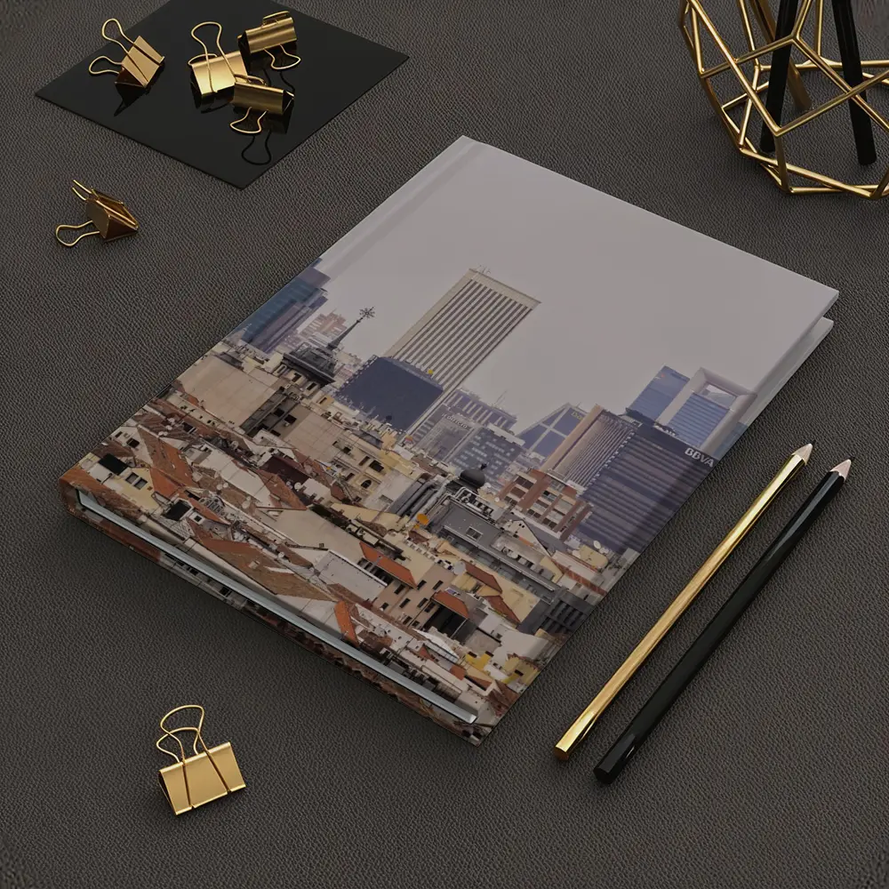Madrid Skyline City View Hazy Day – Notebooks