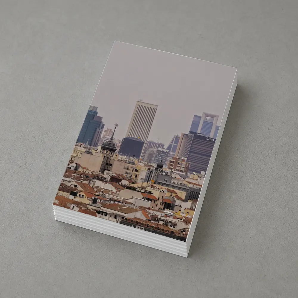 Madrid Skyline City View Hazy Day – Postcards