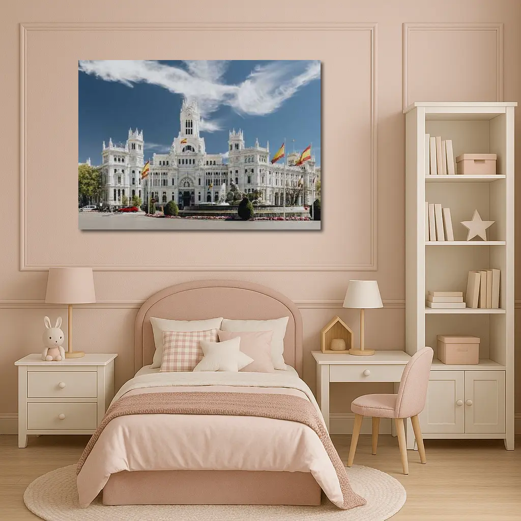 Cibeles Palace Madrid Spain Blue Sky – Wall Art