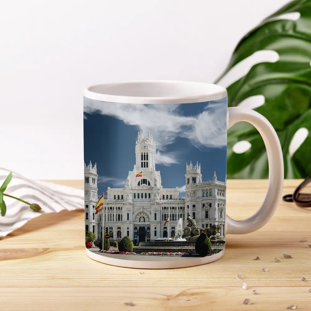 Cibeles Palace Madrid Spain Blue Sky – Mugs