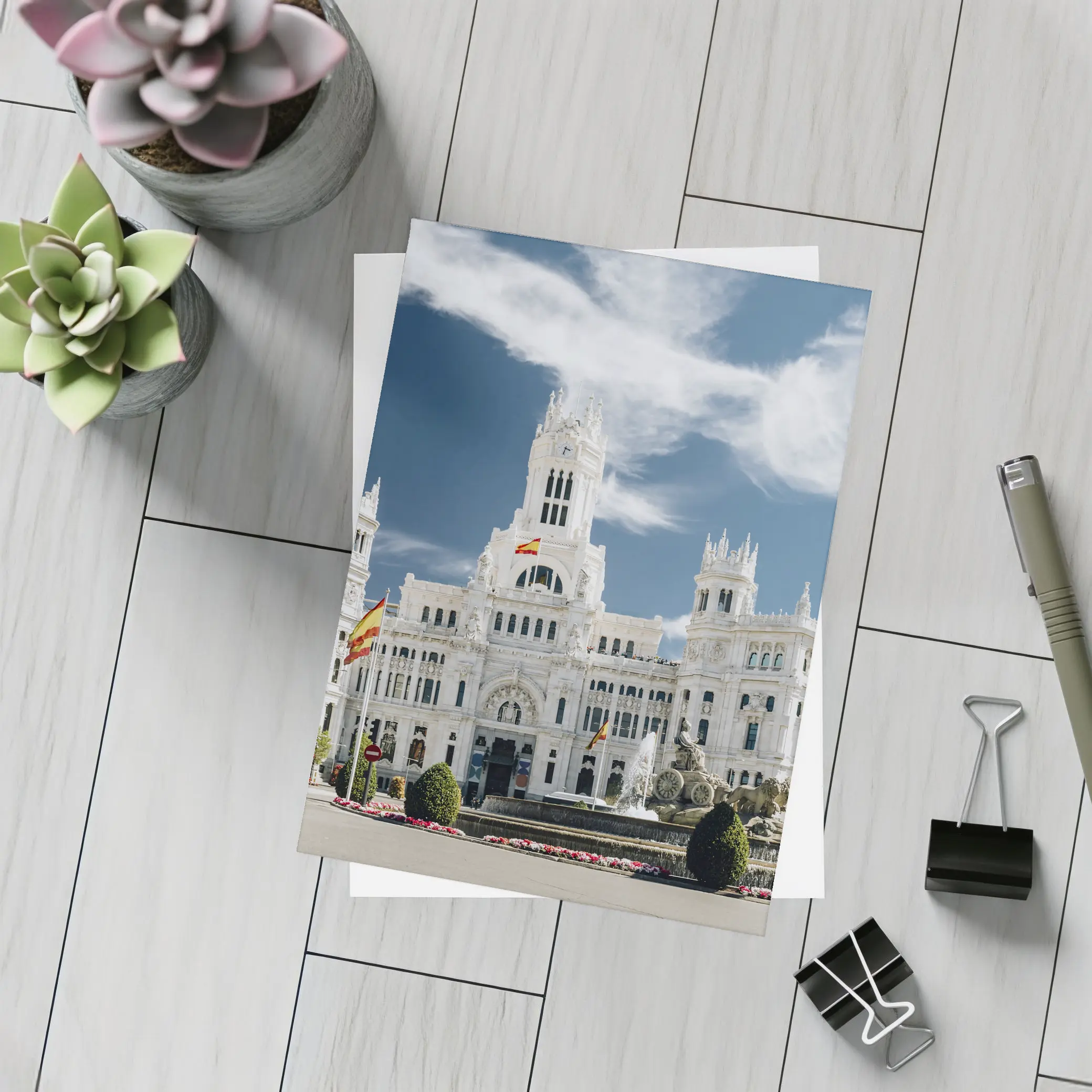 Cibeles Palace Madrid Spain Blue Sky – Postcards