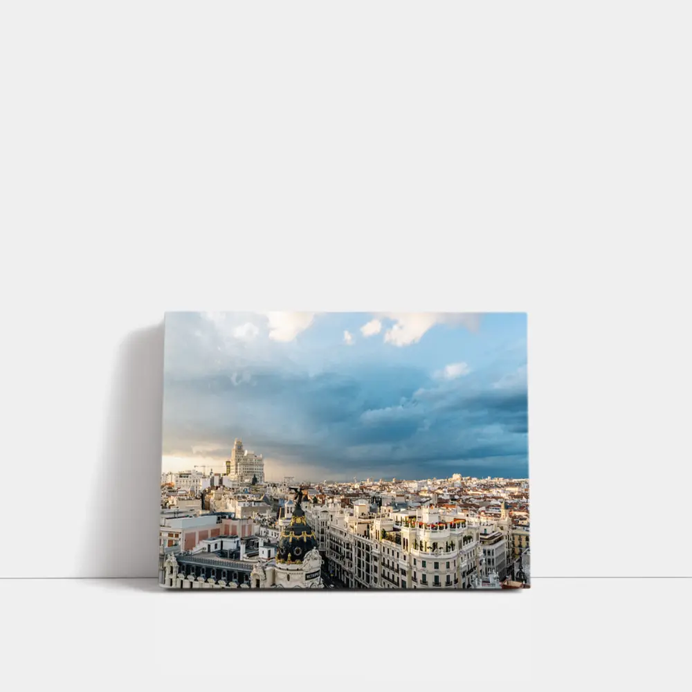 Madrid Spain Skyline Cloudy Sky Cityscape – Wall Art