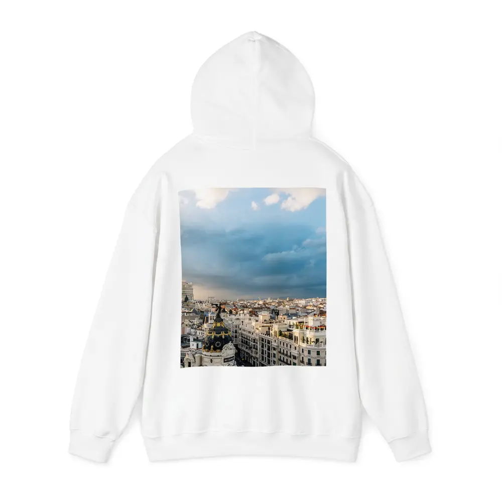 Madrid Spain Skyline Cloudy Sky Cityscape – Hoodies