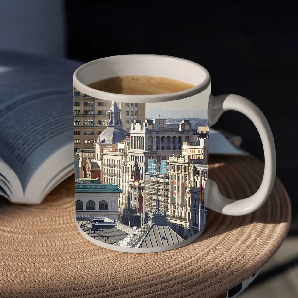 Madrid City Skyline Rooftop Architecture Spain – Mugs