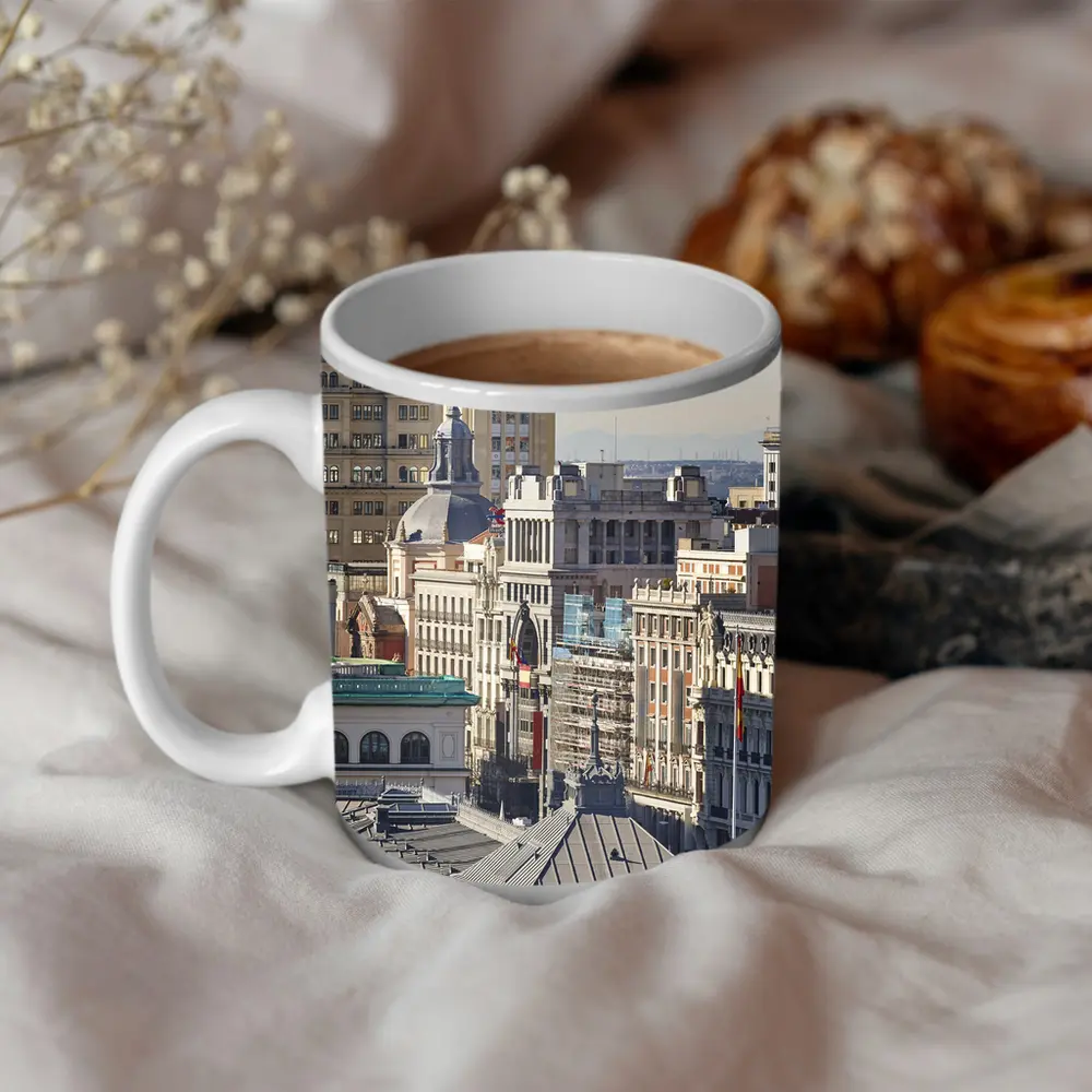 Madrid City Skyline Rooftop Architecture Spain – Mugs