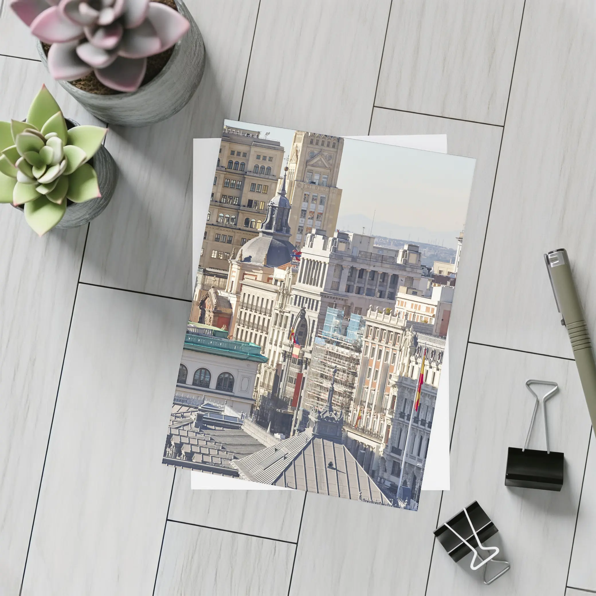 Madrid City Skyline Rooftop Architecture Spain – Postcards