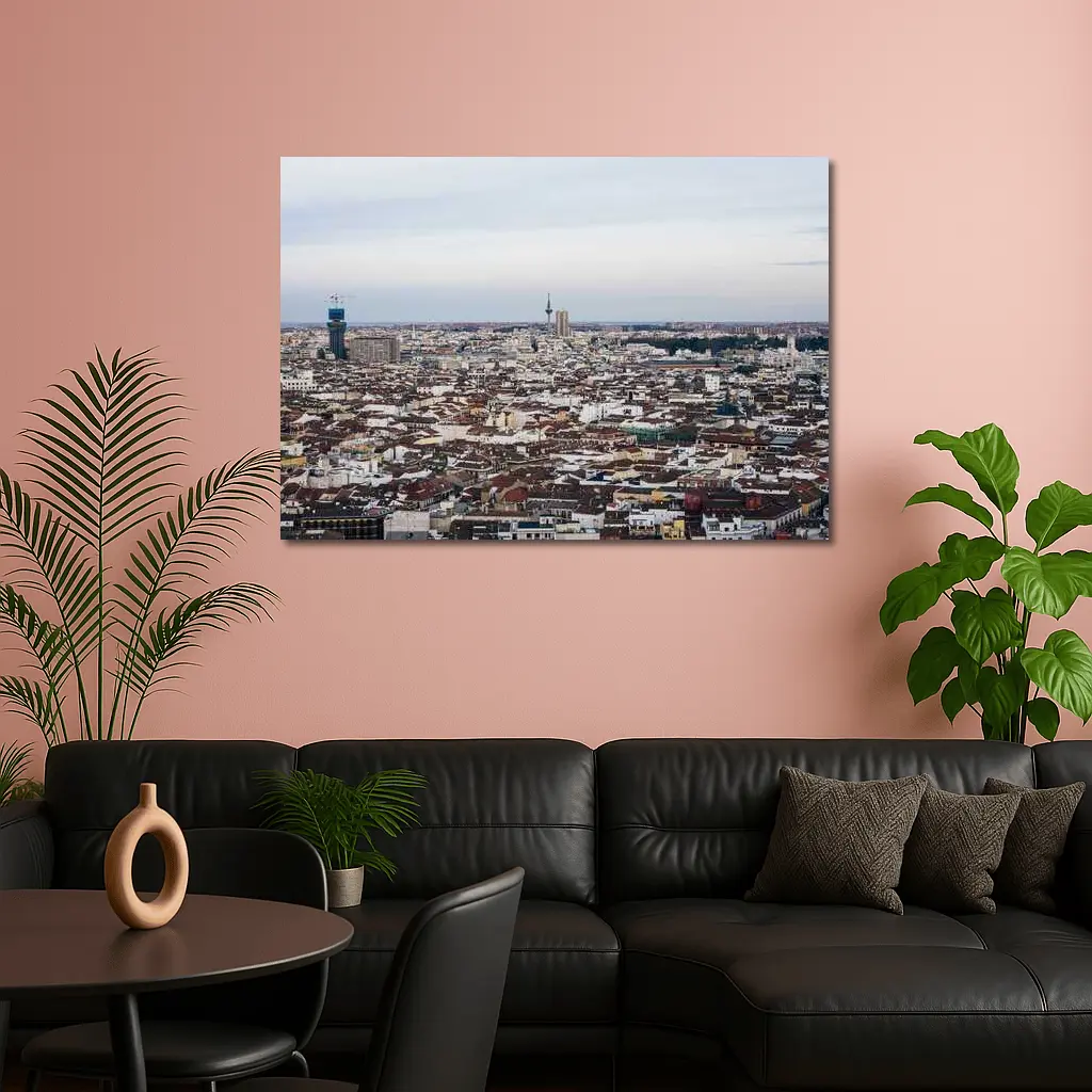 Madrid City Skyline Aerial Rooftop View – Wall Art