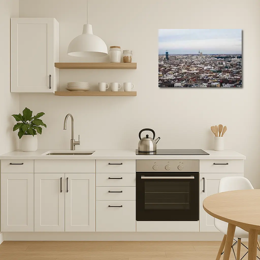 Madrid City Skyline Aerial Rooftop View – Wall Art