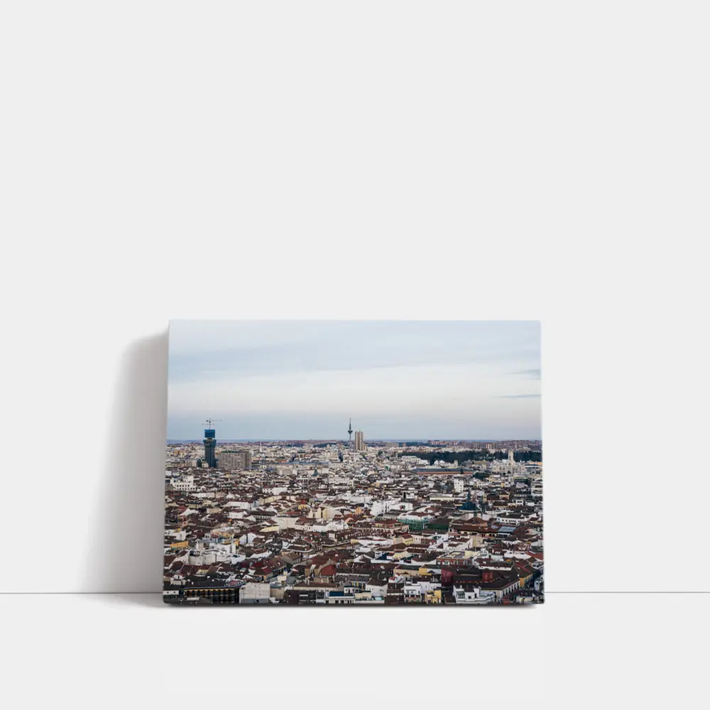 Madrid City Skyline Aerial Rooftop View – Wall Art