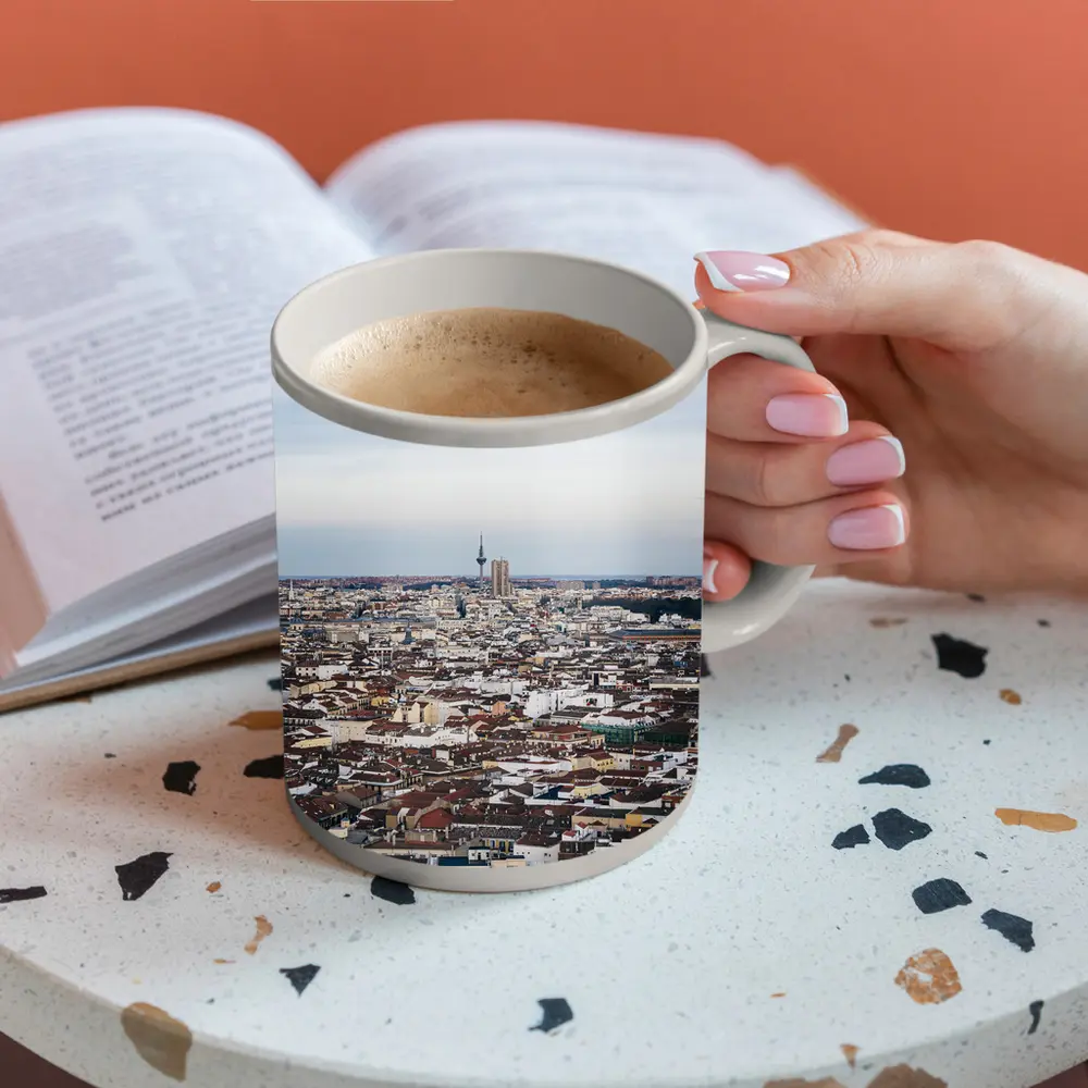 Madrid City Skyline Aerial Rooftop View – Mugs