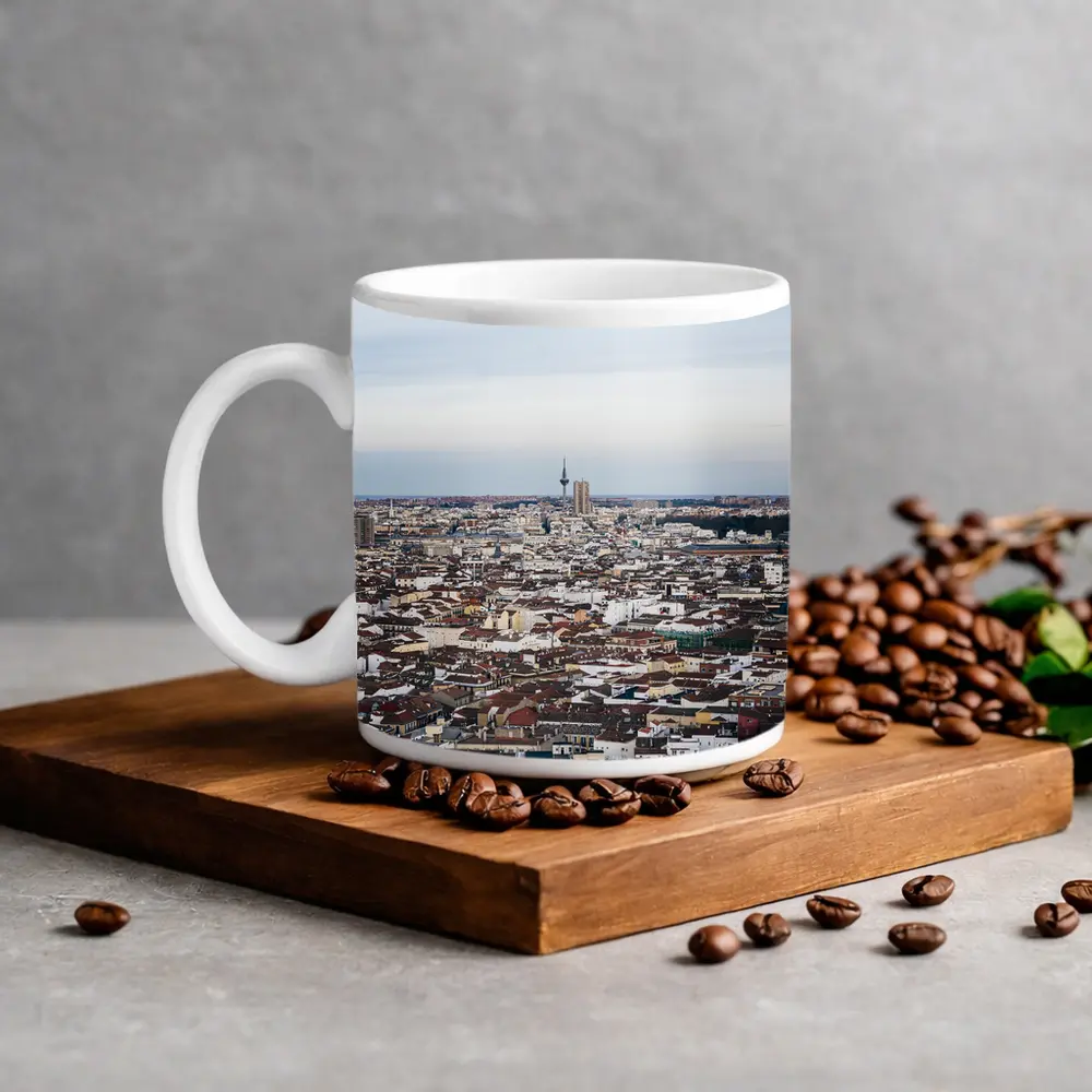 Madrid City Skyline Aerial Rooftop View – Mugs
