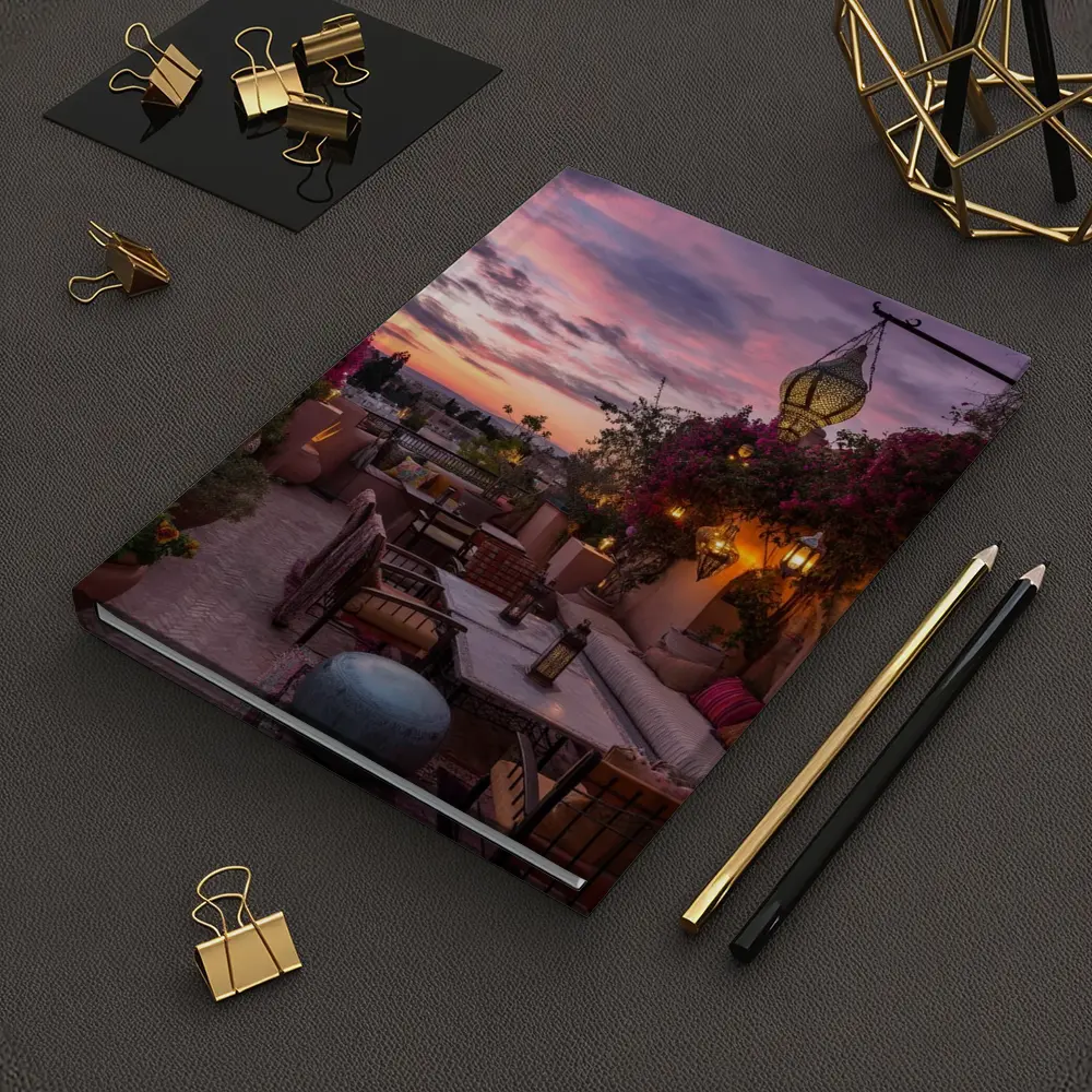 Moroccan Rooftop Terrace at Sunset – Notebooks