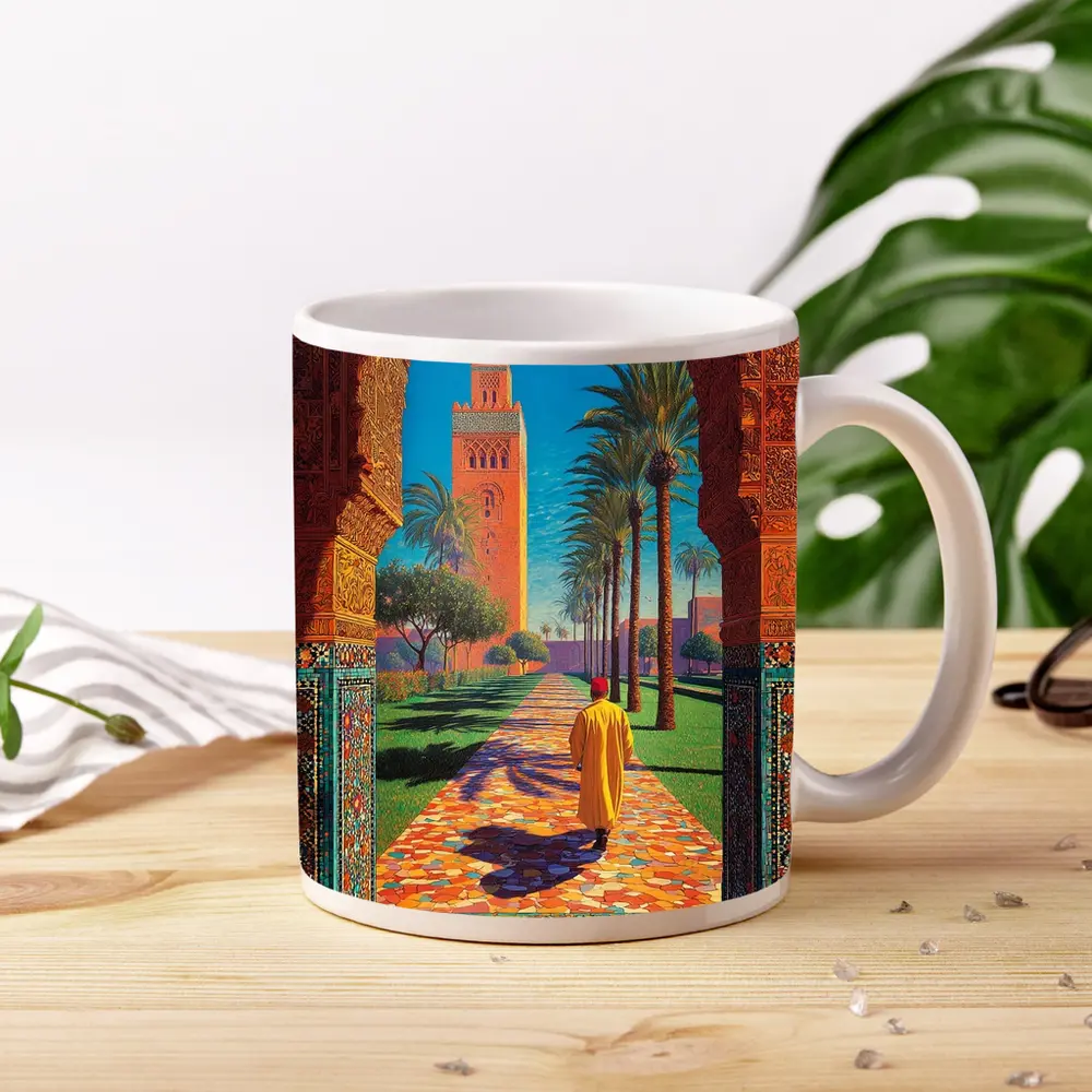Koutoubia Mosque Marrakech Moroccan Arch Art – Mugs