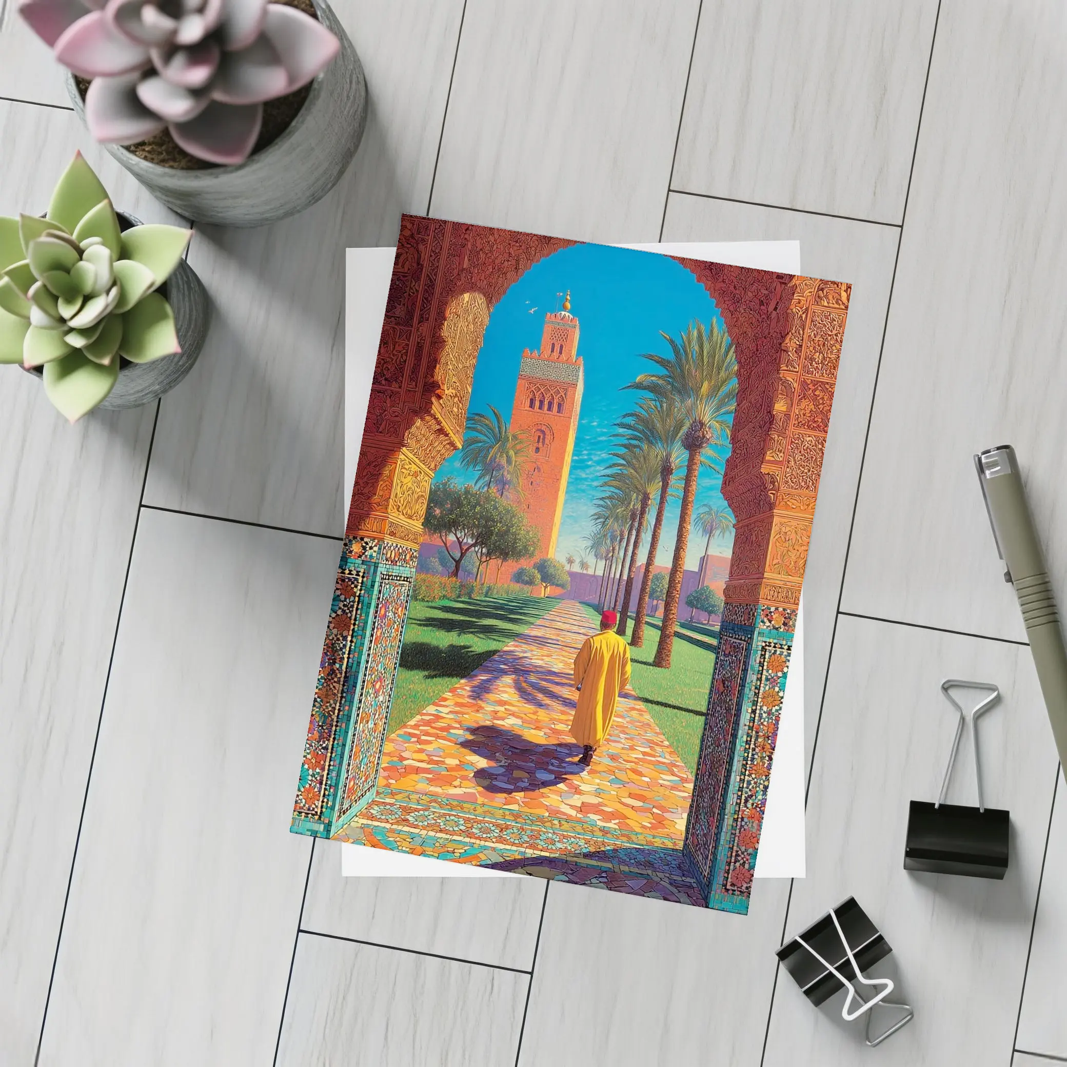 Koutoubia Mosque Marrakech Moroccan Arch Art – Postcards