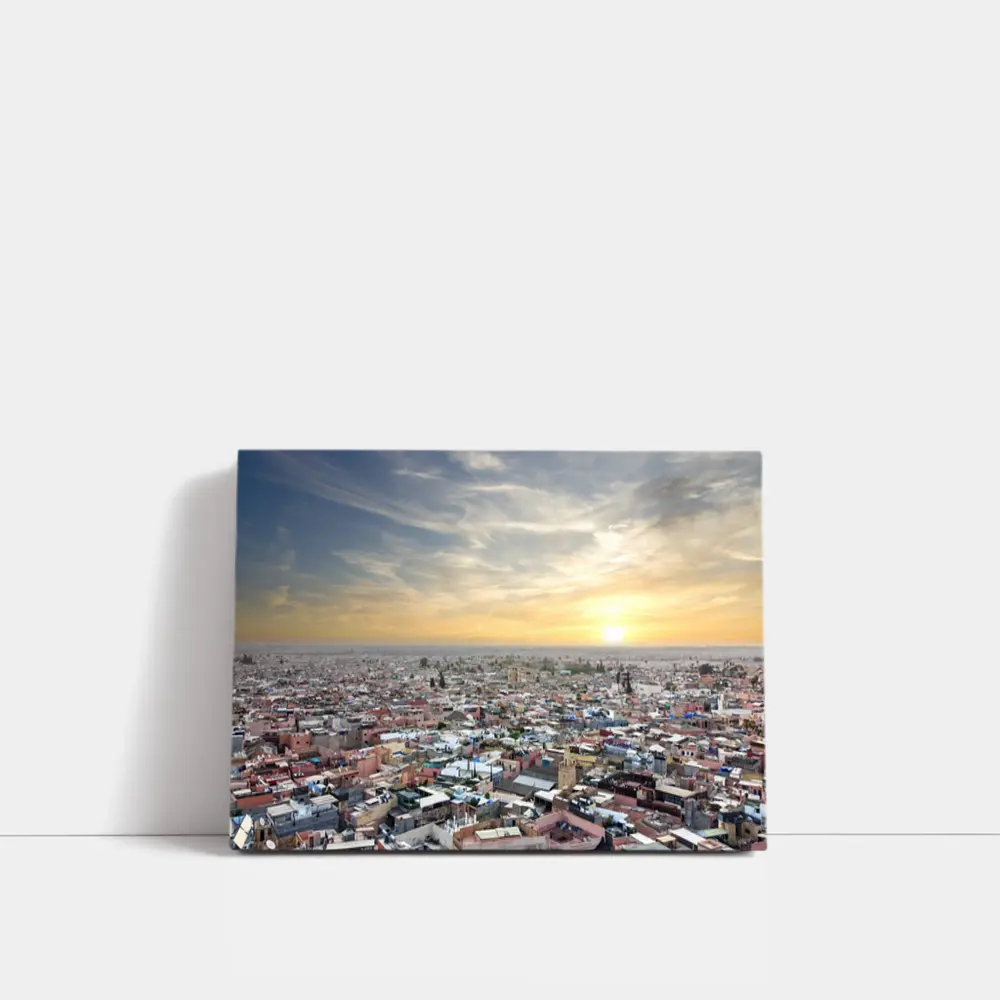 Marrakech Morocco City Aerial Sunset View – Wall Art