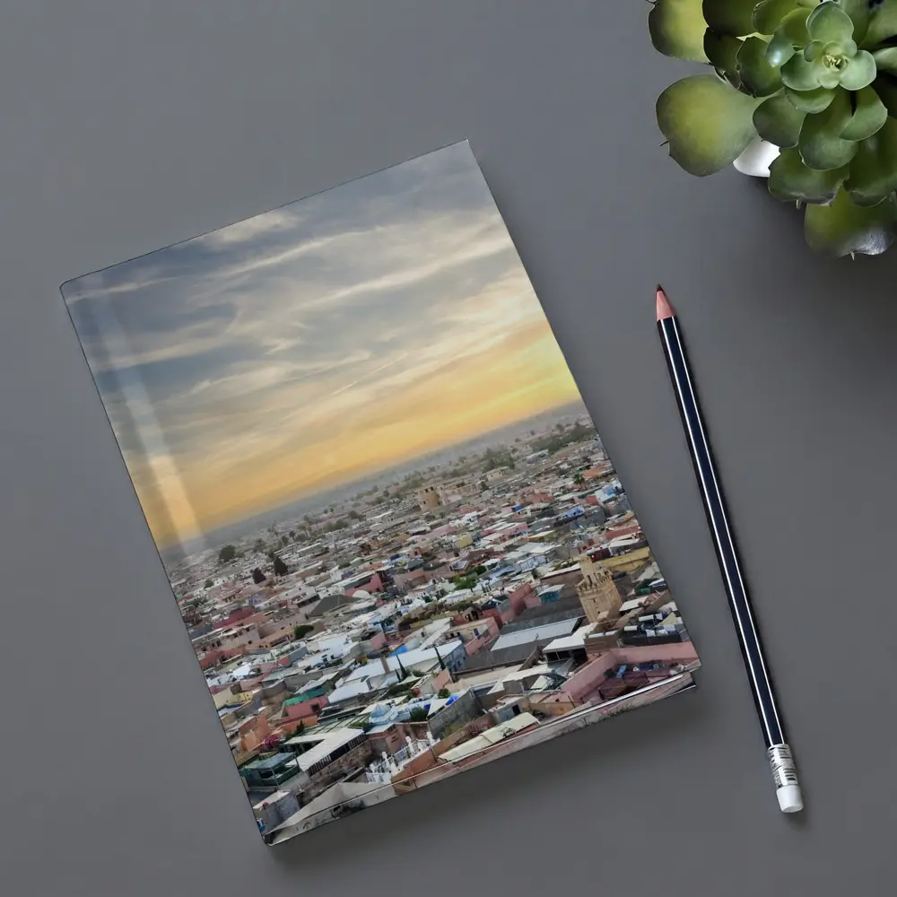 Marrakech Morocco City Aerial Sunset View – Notebooks