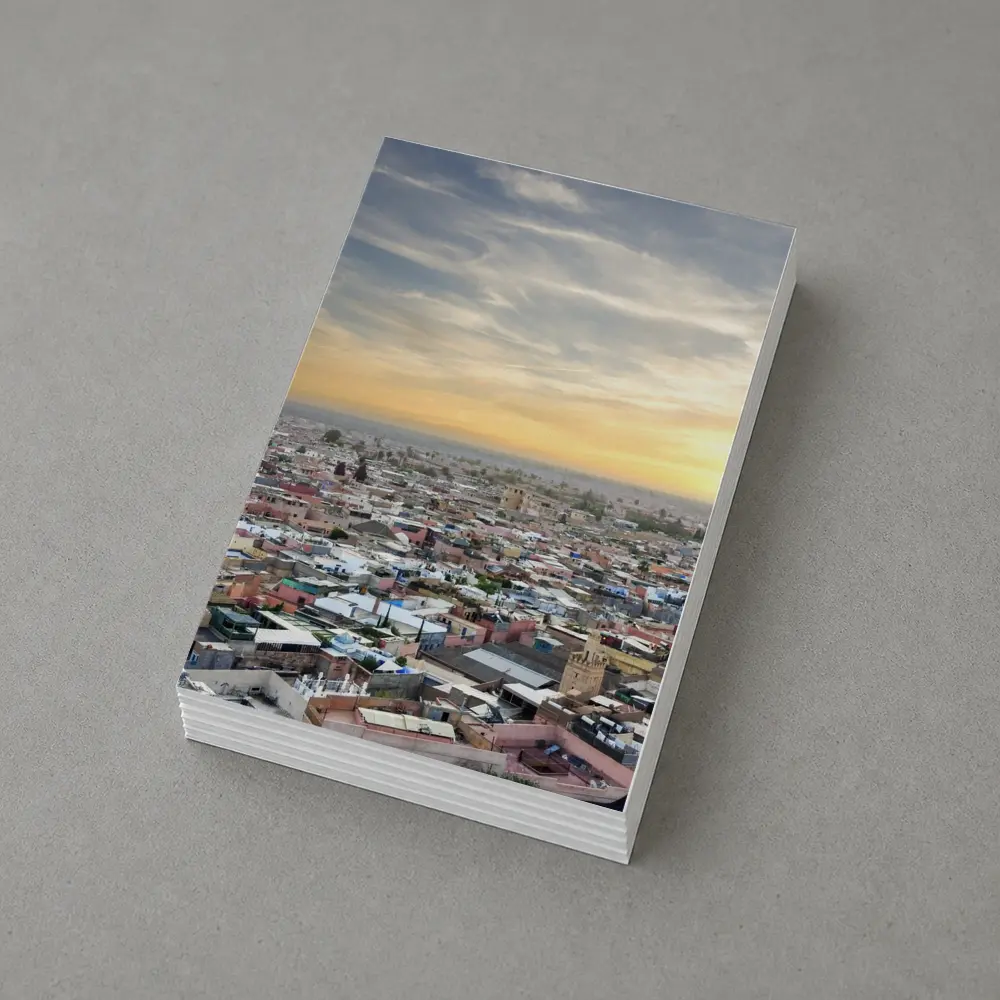 Marrakech Morocco City Aerial Sunset View – Postcards