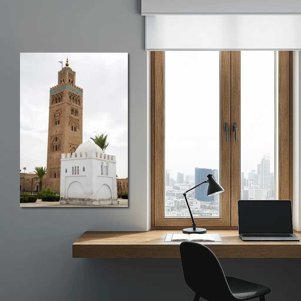 Koutoubia Mosque Minaret Marrakech Morocco Sky – Wall Art