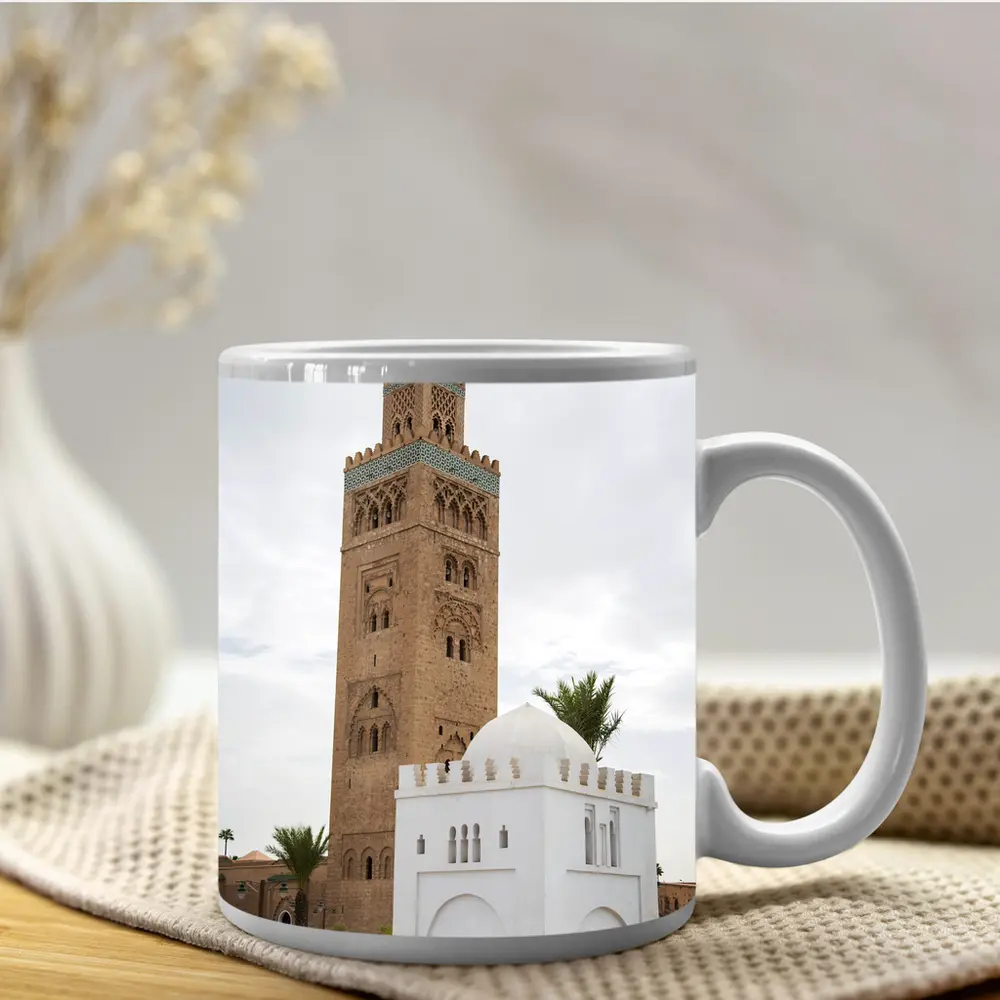 Koutoubia Mosque Minaret Marrakech Morocco Sky – Mugs