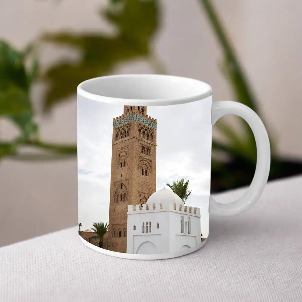 Koutoubia Mosque Minaret Marrakech Morocco Sky – Mugs