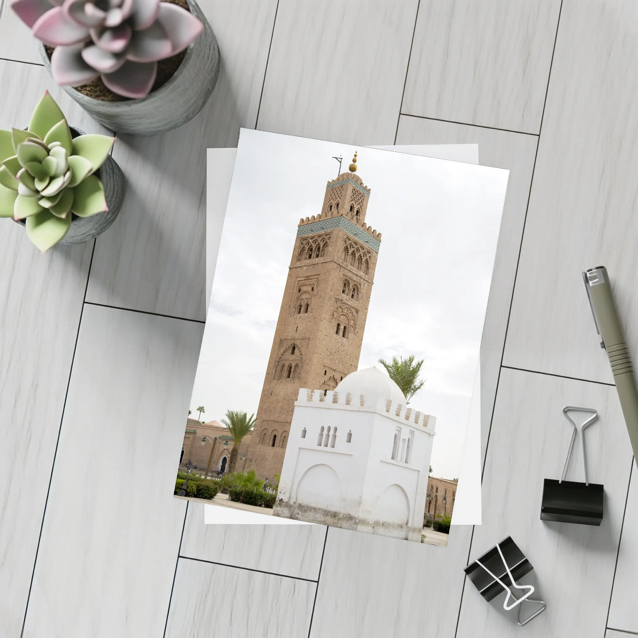 Koutoubia Mosque Minaret Marrakech Morocco Sky – Postcards