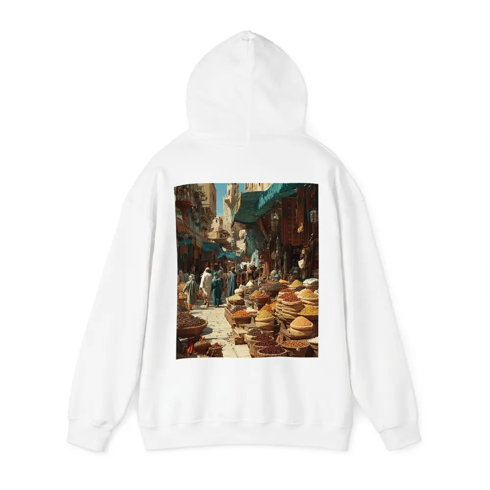 Moroccan Spice Market Bazaar Street Scene – Hoodies