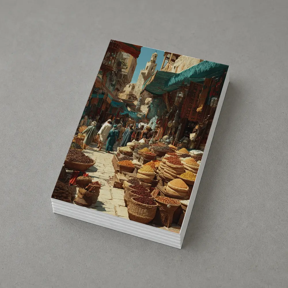 Moroccan Spice Market Bazaar Street Scene – Postcards
