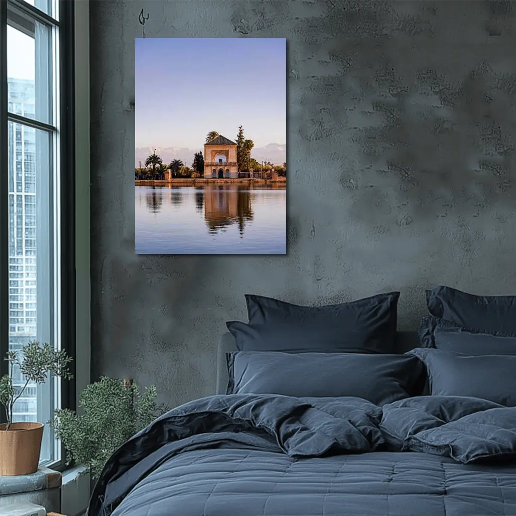 Menara Pavilion Reflection Marrakech Atlas Mountains – Wall Art