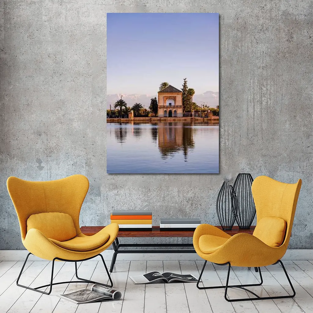 Menara Pavilion Reflection Marrakech Atlas Mountains – Wall Art