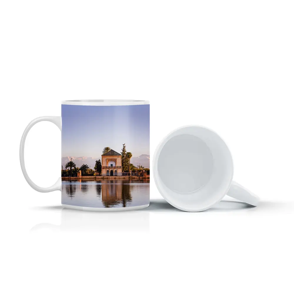 Menara Pavilion Reflection Marrakech Atlas Mountains – Mugs