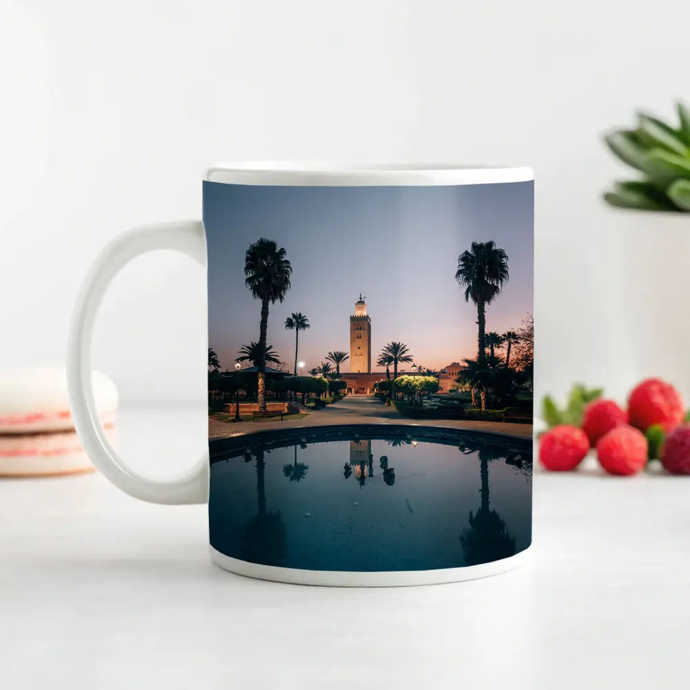 Koutoubia Mosque Minaret Marrakech Dusk Reflection – Mugs