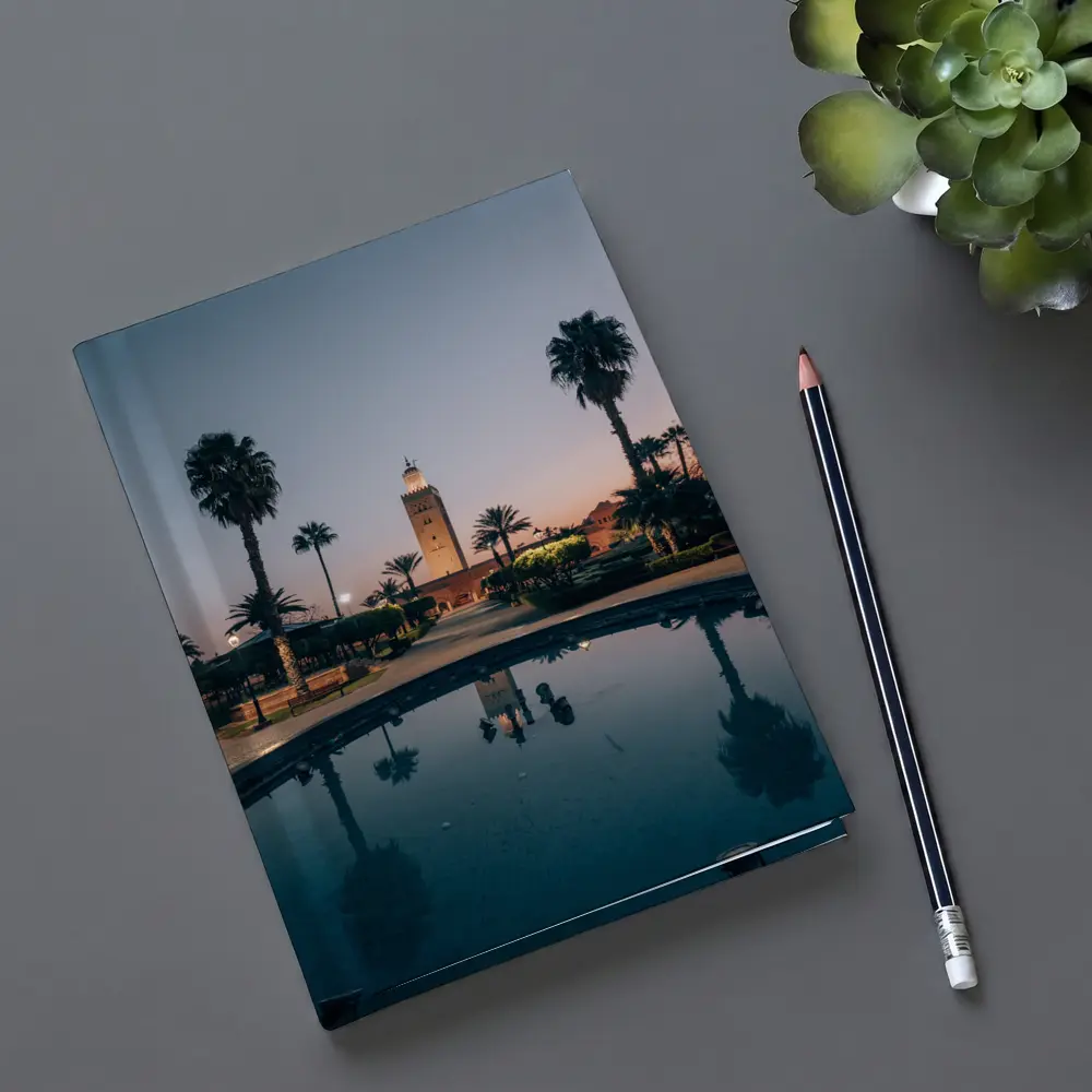 Koutoubia Mosque Minaret Marrakech Dusk Reflection – Notebooks