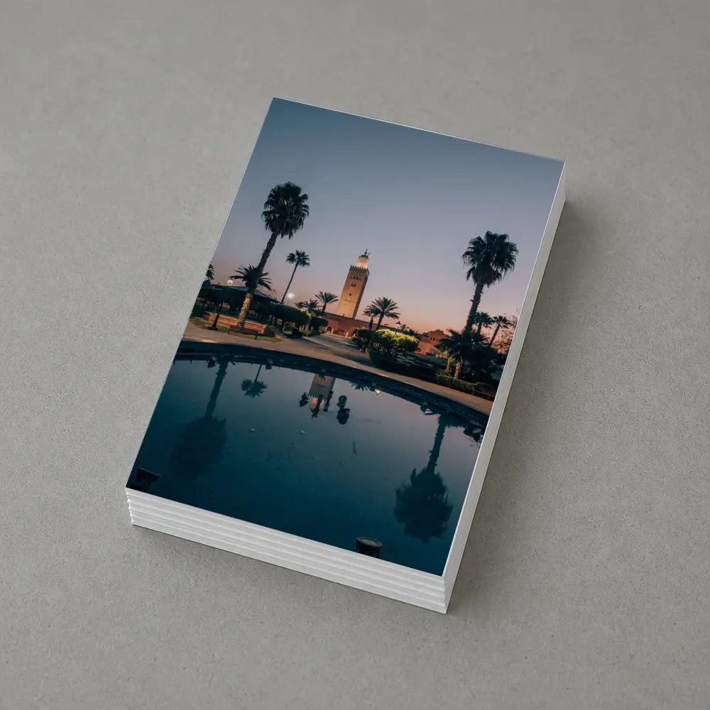 Koutoubia Mosque Minaret Marrakech Dusk Reflection – Postcards