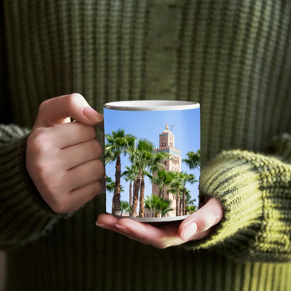 Koutoubia Mosque Minaret Palm Trees Marrakech – Mugs