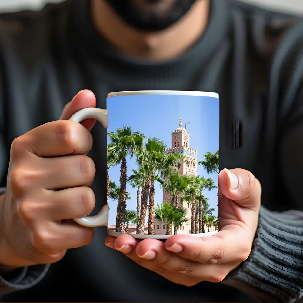 Koutoubia Mosque Minaret Palm Trees Marrakech – Mugs