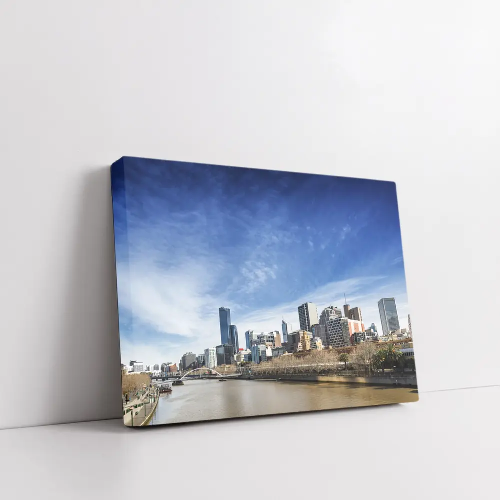 Melbourne Skyline Yarra River Blue Sky – Wall Art