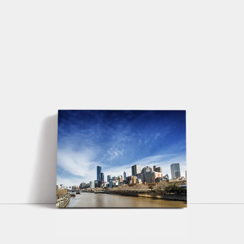 Melbourne Skyline Yarra River Blue Sky – Wall Art