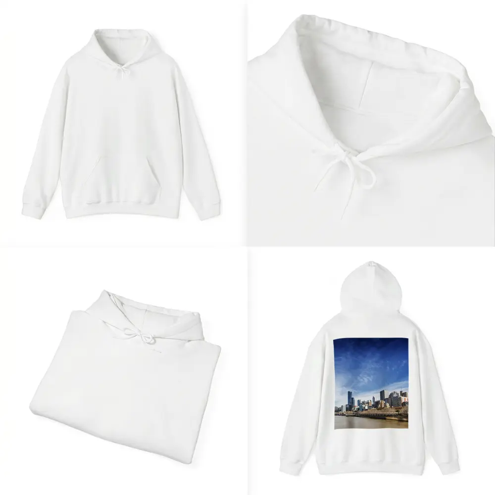 Melbourne Skyline Yarra River Blue Sky – Hoodies