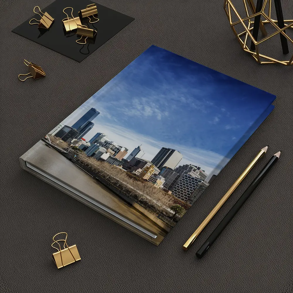 Melbourne Skyline Yarra River Blue Sky – Notebooks