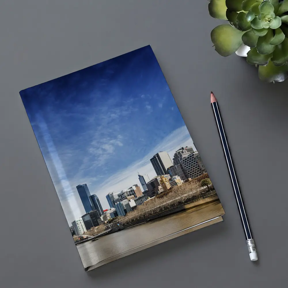 Melbourne Skyline Yarra River Blue Sky – Notebooks